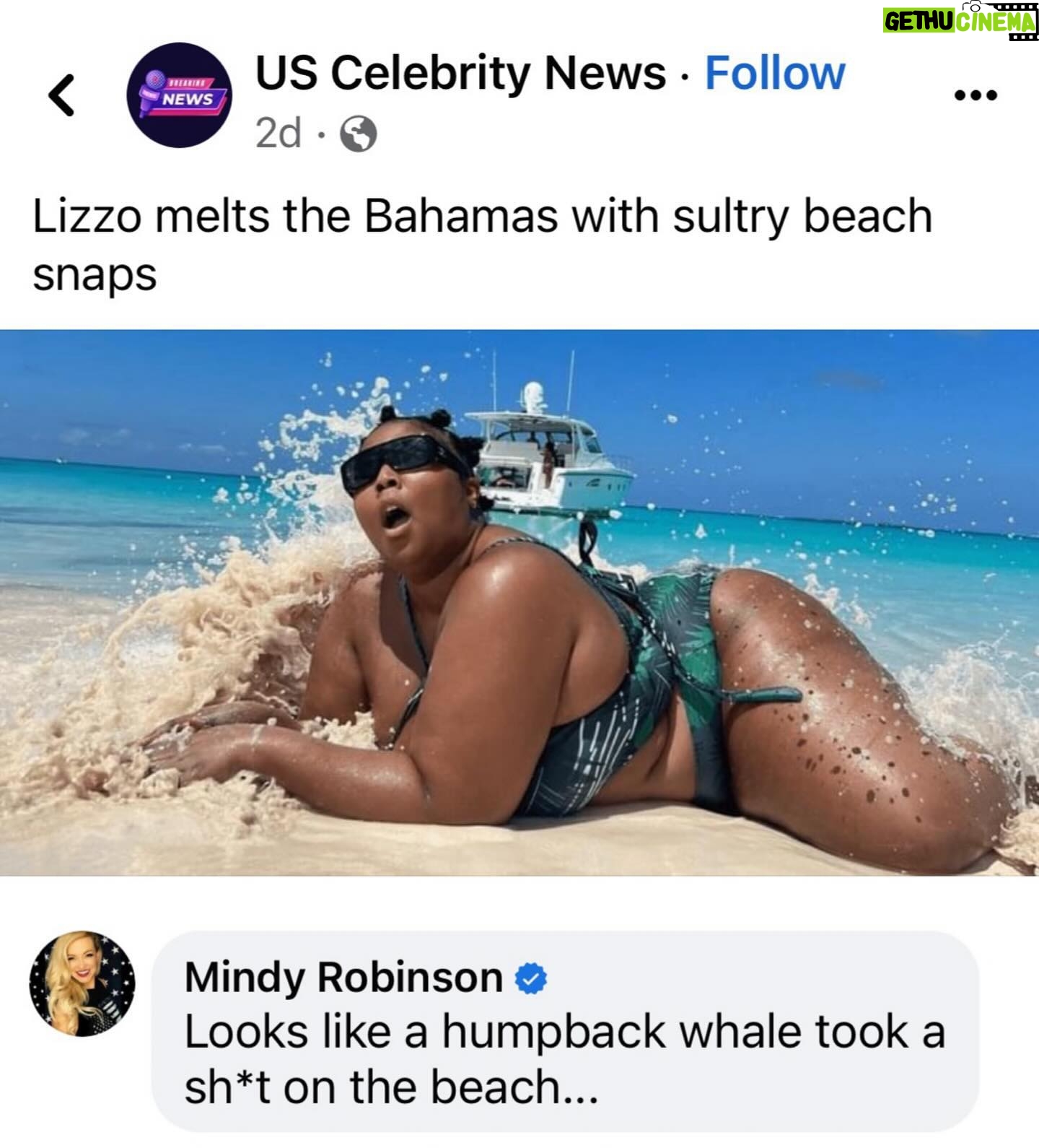 Mindy Robinson - 4.8K Likes - I thought we were done having to hear about how "sexy" Lizzo supposedly is, after she was outed for forcing her dancers to eat the banana out of the rotten crotch of a foreign prostitute? I'm allowed to make fun of awful people, so don't even start... lol
No amount of fake press is going to make this detestable gross lump of shit "sexy" ...ever.