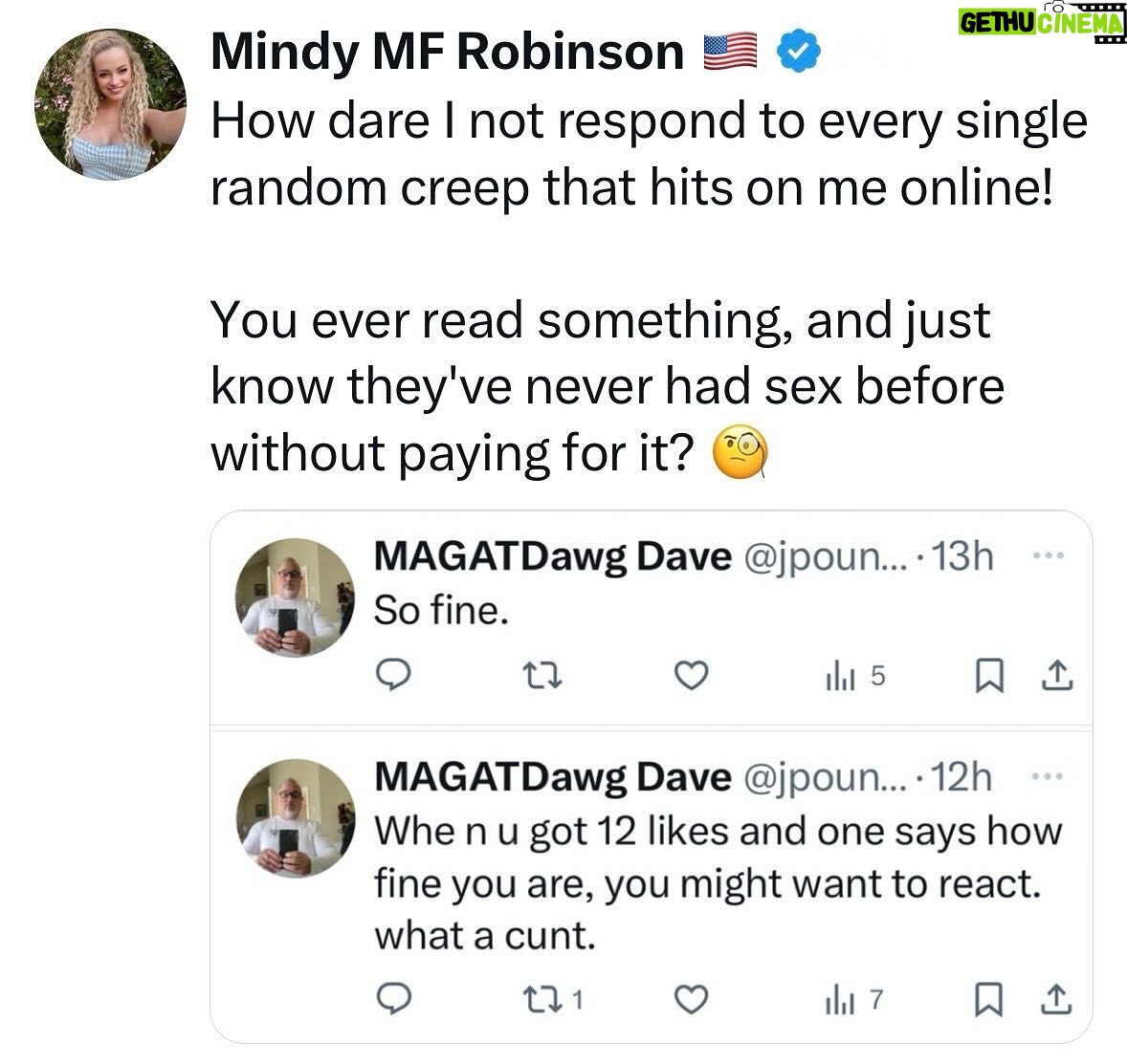 Mindy Robinson - 1.6K Likes - There's a restraining order in the making....