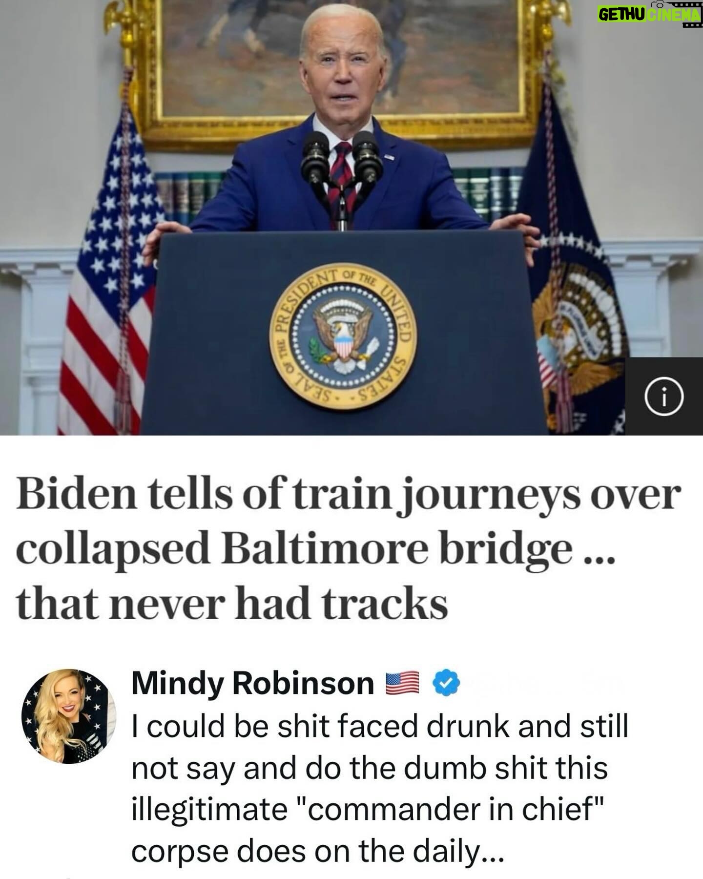 Mindy Robinson - 4.4K Likes - Pretty sure I could run the country shitfaced, better than this kiddie sniffing corpse too...