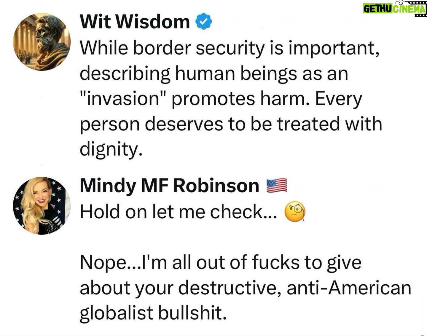 Mindy Robinson - 3.2K Likes - I don't see starving women and children running across our border (mostly because they're sexually trafficking them with the federal government's blessing)
I see military aged males being funded by our own tax dollars by a foreign controlled illegitimate regime that needs to be dismantled and replaced with the Constitutional Republic we used to be before there central banks took power and corrupted everything.