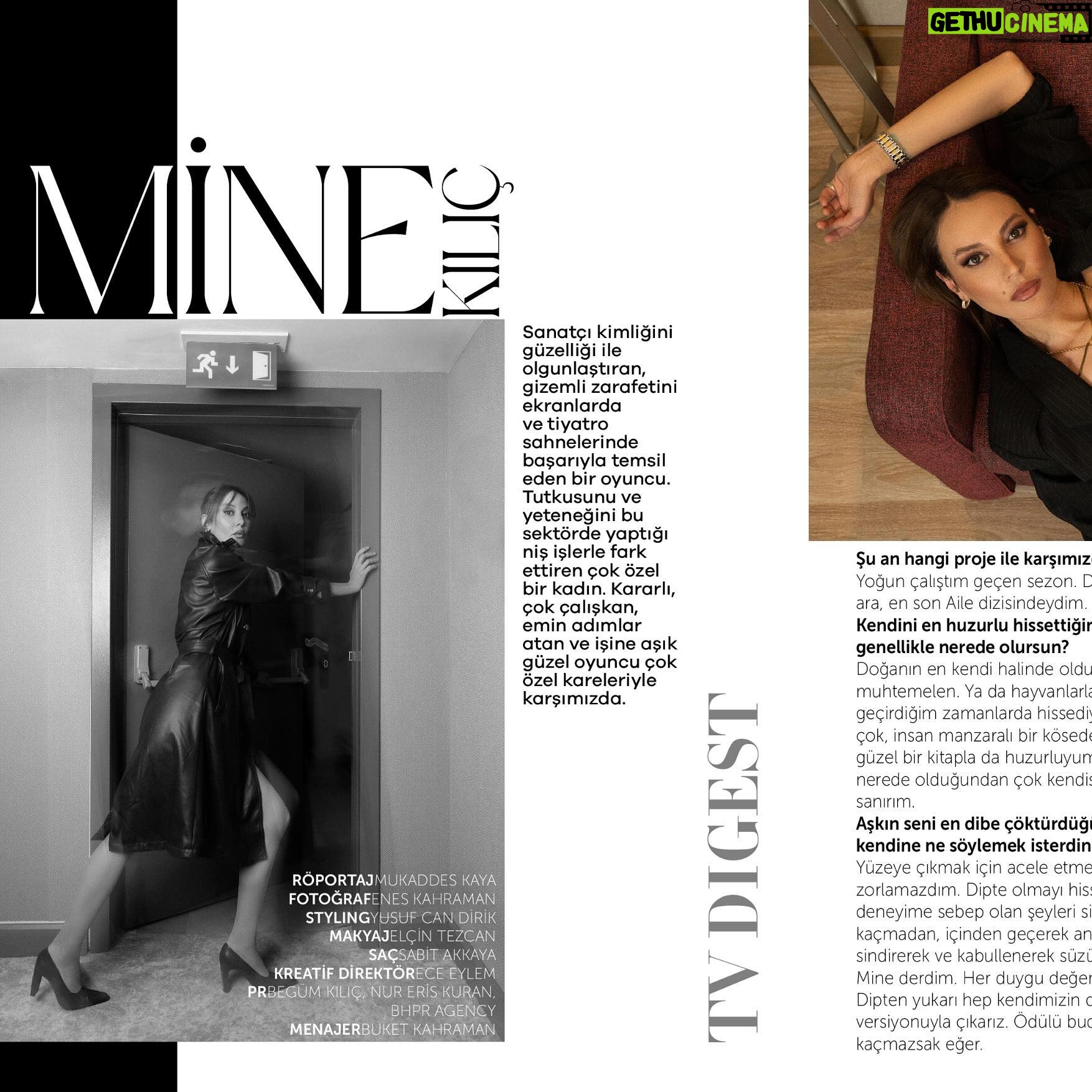 Mine Kılıç - 2.6K Likes - @bestylemagazine X @klcmne 🤎
Fotoğraf: @eneskahraman
Makyaj: @elcintzcn
Saç: @sabitakkaya
Styling: @yusufcandirik
Creative direktör: @eeceylemm
Pr: @bgpragency @begkilic @nureriskuran
Menajer: @buketkahramantm
Mekan: @thehalich