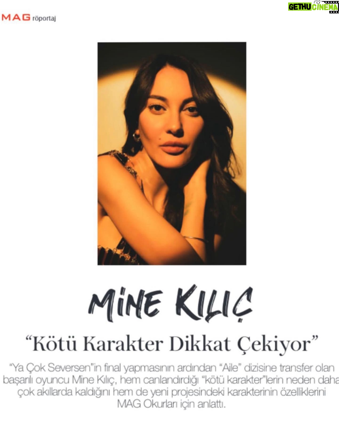 Mine Kılıç - 6K Likes - MAG/ Kasım 2023 @magdergi ❤️
Röportaj: Gözde Yılmaz @gozdelicious
Fotoğraf : @yurtbayenes
Styling: @seebe.İstanbul
Styling: @sanarangrazz
Menajer: @buketkahramantm @buketkahraman
Basın Pr: @bgprajans @begkilic @nureriskuran