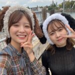 Mio Kudo Instagram - ゆめりんとUSJデート🥰 (電車乗った瞬間嬉しくてずっとるんるんしてた) 2人でこれでもかとたのしみました！！！！ 大阪堪能できて最高だったね💚🩷 またいこお #うれしくなると #耳がピーンッてなる #システム