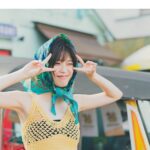 Mio Kudo Instagram - 2024年カレンダーの私いちおしページの公開🩵6月が色合いもとっても鮮やかで好きなんです〜！スタイリストのみくさんの提案で真知子巻きしてみよ〜！ってなったのがすごくハマってお気に入りになりました！！！