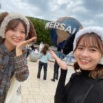 Mio Kudo Instagram - ゆめりんとUSJデート🥰 (電車乗った瞬間嬉しくてずっとるんるんしてた) 2人でこれでもかとたのしみました！！！！ 大阪堪能できて最高だったね💚🩷 またいこお #うれしくなると #耳がピーンッてなる #システム
