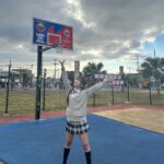 Mirai Yokoda Instagram - 撮影で久々の制服だし極薄メイク🩵🩵
