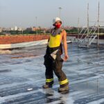 Miranda Rae Mayo Instagram - Surviving summer in bunker gear on a hot ass roof🥵😆 @ma__garrett knows!
