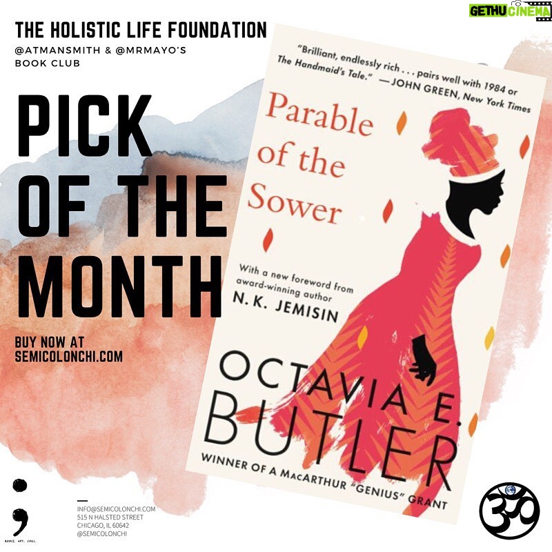 Miranda Rae Mayo Instagram - A few weeks back I called @atmansmith my friend, brother and one of the three founders of @holisticlifefoundation to catch up and asked if he had any book recommendations for this collective awakening taking place. He gave me a good healthy list. We then thought, why not do this collectively? So we’re starting a book club. Octavia E. Butler is first on the list. @adriennemareebrown would be proud. @merk2577 too!! I got mine from @semicolonchi ‘s website #supportblackbusiness I invite y’all to do the same! I’m excited! Love you. 💜✊🏽 And shout out to @ashtoneaster for this dope graphic 💋