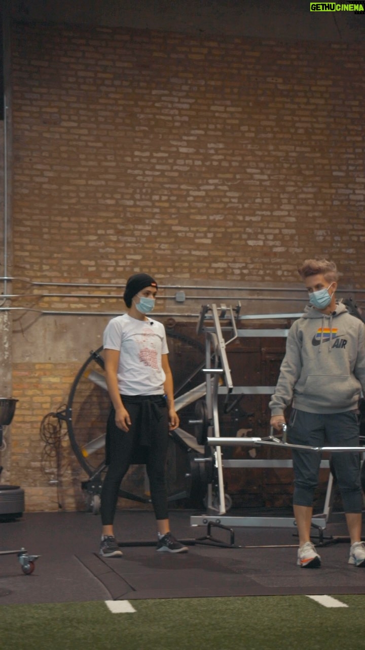 Miranda Rae Mayo Instagram - At the @onyourmarkstudios gym with business owner, Nike master trainer and my Queen @em.hutchins Lifting while talking about getting off the scale, pumpkin cookies, mental health and how to not go crazy during the 2020 winter pandemic hibernation time. 🍪🏋🏻♀️