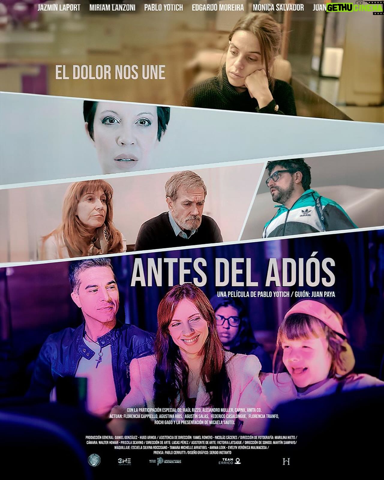 Miriam Lanzoni Instagram - #antesdeladiós En un abrir y cerrar de ojos, la vida te puede sorprender con un golpe duro. Y en ese momento, es necesario encontrar la paz y el amor en medio del dolor. Estreno en cines - Junio 2024 Actúan: @jazminlaport @miriamlanzoni @yotich @edgardomoreira28 @moca_salvador @juancitopaya @florcappiellook @anita.co @agusriost @vickyiinthesky @agsalas3 @fefe_casalongue @rochigago @marianoleonelsoria @florcita.tranfob @sebasceratto y la presentación de @micasautel Con las participaciones de #RaúlRizzo @alemullerok y @carnaok Una película de @yotich Guión @juancitopaya Producción @danyel_rengo_gonz Dirección de Fotografía: @mimafoto Cámara: @saturnanoval @walhohomar Dirección de Arte: @lucasperezoficial_ok Sonido Directo: @martinsampayoiv @v.I.b.p Vestuario @analiaelizabethfernandez Post @diegoboass Asis. dirección @yamel.rom @ne.caceres_fazzolari Asis. prod @fefe_casalongue Asis. arte @vickylatsague Asis. vestuario @vickyinthesky MakeUp @xevamakeupx @amima.look @silvinaroccisano Post sonido @martinsampayoiv Colaboración en producción @sebasceratto @lenina.beth_ Ph: @julietaxfarinella @ph_nahuel_gonzalez rrpp @pablocerrutti Diseño @sergioinstanto Distribución @3cfilmsgroup Nos acompañaron: @grupoharasdelsur @teamerrico @vetealdiablooficial @bodegon606 @lahosteriamerlo @g3underwear y @tagliotrajes @pogo_brazaletes @aromas.panesypasteles @seguirodando @silvinaroccisano @nonotono_oficial @cimescentral @cmdcitybellok @minipupee @metroteatro @buenosairescultura