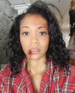 Mishael Morgan Instagram - It was a rough couple days in preproduction for my next project lol! New beginnings gives me butterflies; can’t wait to start kicking some ass! 🥷 #hairandmakeup #workinghardorhardlyworking #readyforaction @brainpowerstudio @nicolegleier @keepcalmwearlipstick @rockyracquelle