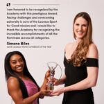 Missy Franklin Instagram - Laureus World Comeback of the Year Award winner Simone Biles paid tribute to all of the athletes nominated for the 2024 Laureus World Sports Awards and shared her hope that the next generation would be inspired by their achievements. #Laureus24