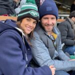 Missy Peregrym Instagram - First real date with my love in a looooong time. Had a great time at the @nyjets game today along with my pal @zeekozaki and his fam Can’t wait to take Otis when he can scream to cheer instead of for no reason 😂