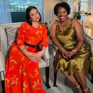 Molly Ephraim Instagram - thank u to @tobyfleischman and @eddie_cook for makin this gal feel gorge for press day for @leagueonprime with the beautiful @ms.saidah ✨

🦐dream shrimp dress💃🏻 by @beatricevalenzuelastudio and fave pumping bra by @itsbodily
