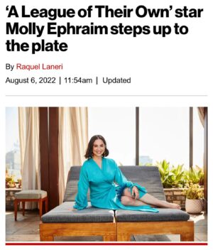 Molly Ephraim Instagram - Talkin’ hot dogs, Broadway, @leagueonprime, and being pregnant with the infamous miss Zia in the @nypost! Link in bio ✨

💇🏻‍♀️: @ericka_verrett 
💄: @lorencanbymakeup 
👗: @gaellepaul 
📸: @treasurbite 
🖋: @raquellaneri