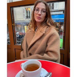 Molly Bernard Instagram - chronicles of second trimester fatigue in a cute coat in Paris