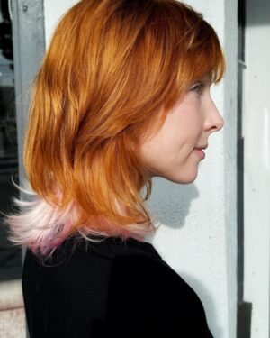 Molly C. Quinn Instagram - Decided to have some fun :)
Ty @samwynnhair 🍊🌸