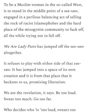 Mona Eltahawy Instagram - The second season of one of my favourite TV shows ever is here! We Are Lady Parts! 

Here’s an essay i wrote after the first season: (link stories and at FEMINIST GIANT)

Too Loud, Swears Too Much, Goes Too Far—
The Emancipatory Power of We Are Lady Parts

When you’re a Muslim woman, you can’t fucking win. Every Muslim woman has an arsenal of you-can’t-fucking-win stories. 

And how lucky we are that Nida Manzoor channeled her arsenal into the revolutionary rocket of a show We Are Lady Parts.
Nida Manzoor on why We Are Lady Parts is a comedy:

“I felt that Muslim women...have often been shown in quite a serious light...esp with Muslim women and how they’re portrayed as oppressed and victims...My experience, and my friends’, is that of joy and fun and silliness”
Men—and white people— are thankfully incidental to We Are Lady Parts. They are the supporting cast—eye candy, lovers or husbands, irritants or racists. And what a relief.

Too often, we are not heard above the noise our men and white people make
All my essays are free to read and share.

Subscribe and get them delivered to your inbox. It’s free—no paywall or ads.

If you can pay, it helps to keep it free