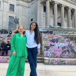 Mona Chalabi Instagram - It’s the last weekend to see this exhibition all about the power of trees (it held up so well throughout the changing seasons, even longer than we thought it would). More green, more pink, more art next year. I'm so grateful to the installation crew, the entire team @brooklynmuseum @who & @culturunners but especially @cch1qu1taa who was the best curator an artist could hope to work with.