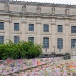 Mona Chalabi Instagram - It’s the last weekend to see this exhibition all about the power of trees (it held up so well throughout the changing seasons, even longer than we thought it would). More green, more pink, more art next year. I'm so grateful to the installation crew, the entire team @brooklynmuseum @who & @culturunners but especially @cch1qu1taa who was the best curator an artist could hope to work with.