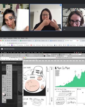Mona Chalabi Instagram - we did it

a ridiculously talented and wonderful team made this possible - I'm so grateful to every single one of you @kate_larue, @gailbichler, @annie76828, @clauisru, @vescobar.studio, @adriennegreen_, @willystaley, Steven Stern, Christian Smith & Jake Silverstein.

I worked on this piece in the darkest of winters when my heart was utterly broken. Loved ones stayed by my side, unrelentingly. My gratitude overtakes my pride. xx