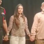 Monica Chaudhary Instagram - Met my guru after a really long time and this happened. I couldn’t stop myself from expressing my gratitude towards @arvindgaur_ sir. His contribution in my life and journey cannot be measured and expressed in words, yet I tried saying my bit. Thank you for being my mentor, my friend and my GURU From stage to silver screen, your students shine because of the values, work ethics and empathy you have taught them. Forever a part of Asmita Family ~ Monica Chaudhary @asmitatheatre_ @asmita.theatre