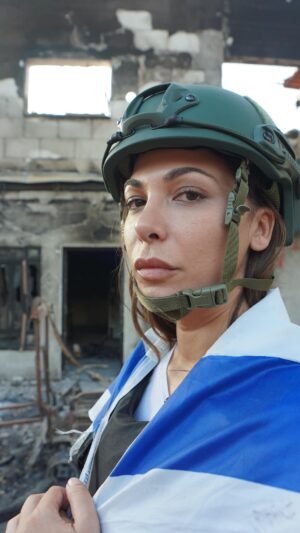 Moran Atias Instagram - ‎כבר כמה ימים שאני ביישובים שפגשו את השטן.
‎מילים מאבדות כוח מול זוועות שקשה לתאר.
‎צילמתי סרטים כדי להראות לעולם שלא נשכח אף פעם ועכשיו. 
‎שמאז ועד עולם. 
‎עם ישראלי חי 💙

These last few days I’ve been to the villages most affected by Hamas Heanious attack.
I can’t find words to describe this experience but I have made some film I will share.
Meantime I rise our flag that I’ve seen burnt.
A sign of LIFE. 
Am Israel Hai 💙