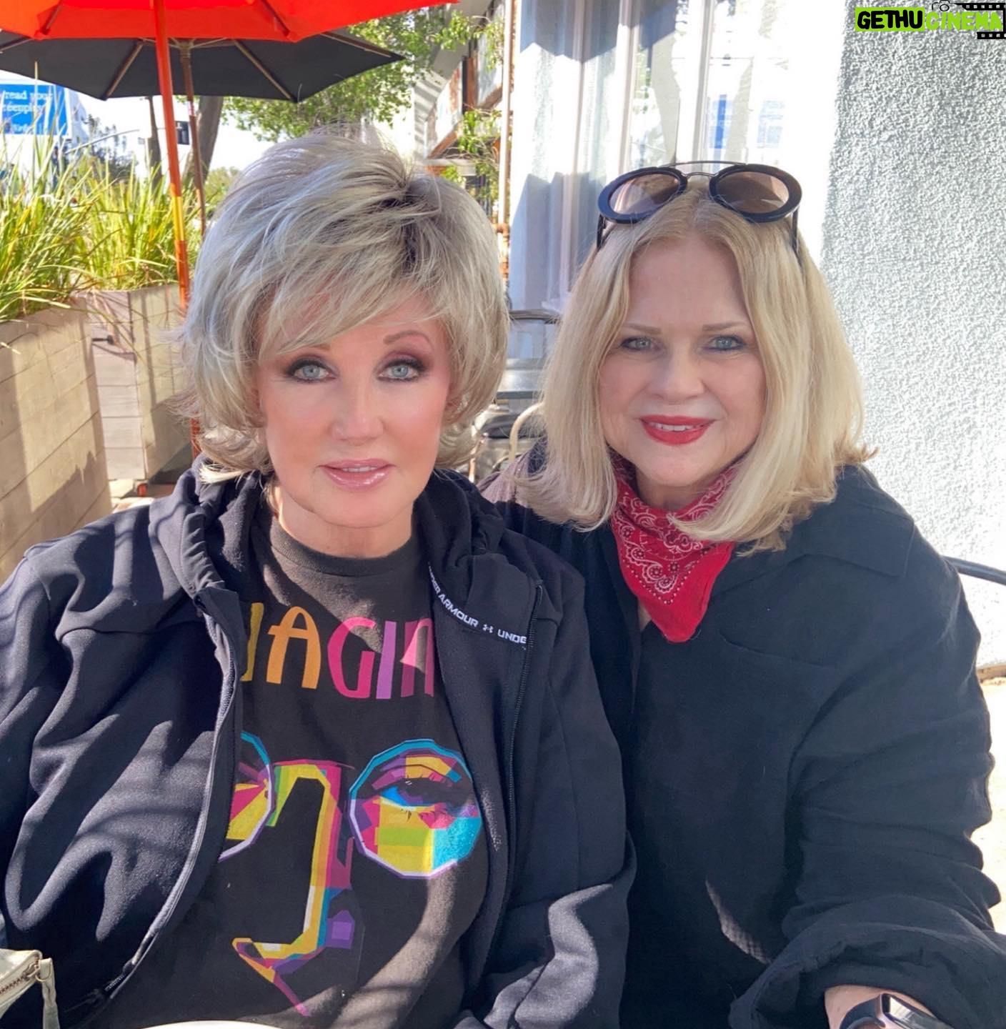 Morgan Fairchild - 892 Likes - #On@yWk to lunch with one of my dearest friends @susanlanier_actor! We went to high school together & she is a fantastic actress & writer! Sooo much to catch up on! And laugh about! Mask is on the table #BeKind #ReachOut Sending Love To You All💗🌷💗🎉💗🦋💗💕💗🌷💗🎉💗🦋💗💕💗🌷💗🎉💗🦋👋💕💗