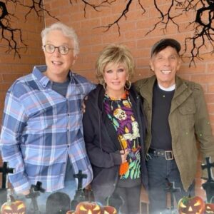Morgan Fairchild Instagram - #OnMyWalk to lunch with Richard Carrothers & Dennis Hennessy, owners/directors at @newtheatrekc & great friends! I love my silly #Halloween shirt & mask is on the table (under the tombstone) #HappyHalloween #Spooky Sending Love To You All🎃🐈‍⬛🎃👻🎃🧙‍♀️🎃☠️🧛🎃🐈‍⬛🎃👻🎃🧙‍♀️🎃☠️🎃🧛🎃🐈‍⬛🎃👻🎃🧙‍♀️🎃☠️🎃🧛🎃🐈‍⬛🎃👻🎃🧙‍♀️🎃☠️🎃🧛🎃🐈‍⬛🎃👻🎃🧙‍♀️🎃