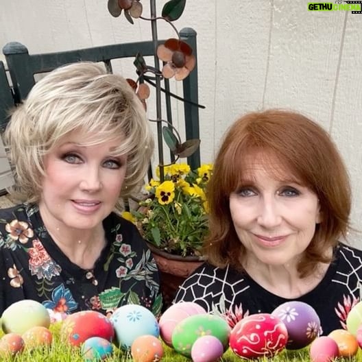 Morgan Fairchild - 0.9K Likes - #OnMyWalk to magical #EasterBunnies! @cathrynhartt and I wish a #HappyEaster to all who celebrate #BeKind Sending Love To You All💗🌷💗🐰💗🎉🐣💗🌷💗🐰💗🎉💗🐣🌷🐰💗🎉💗