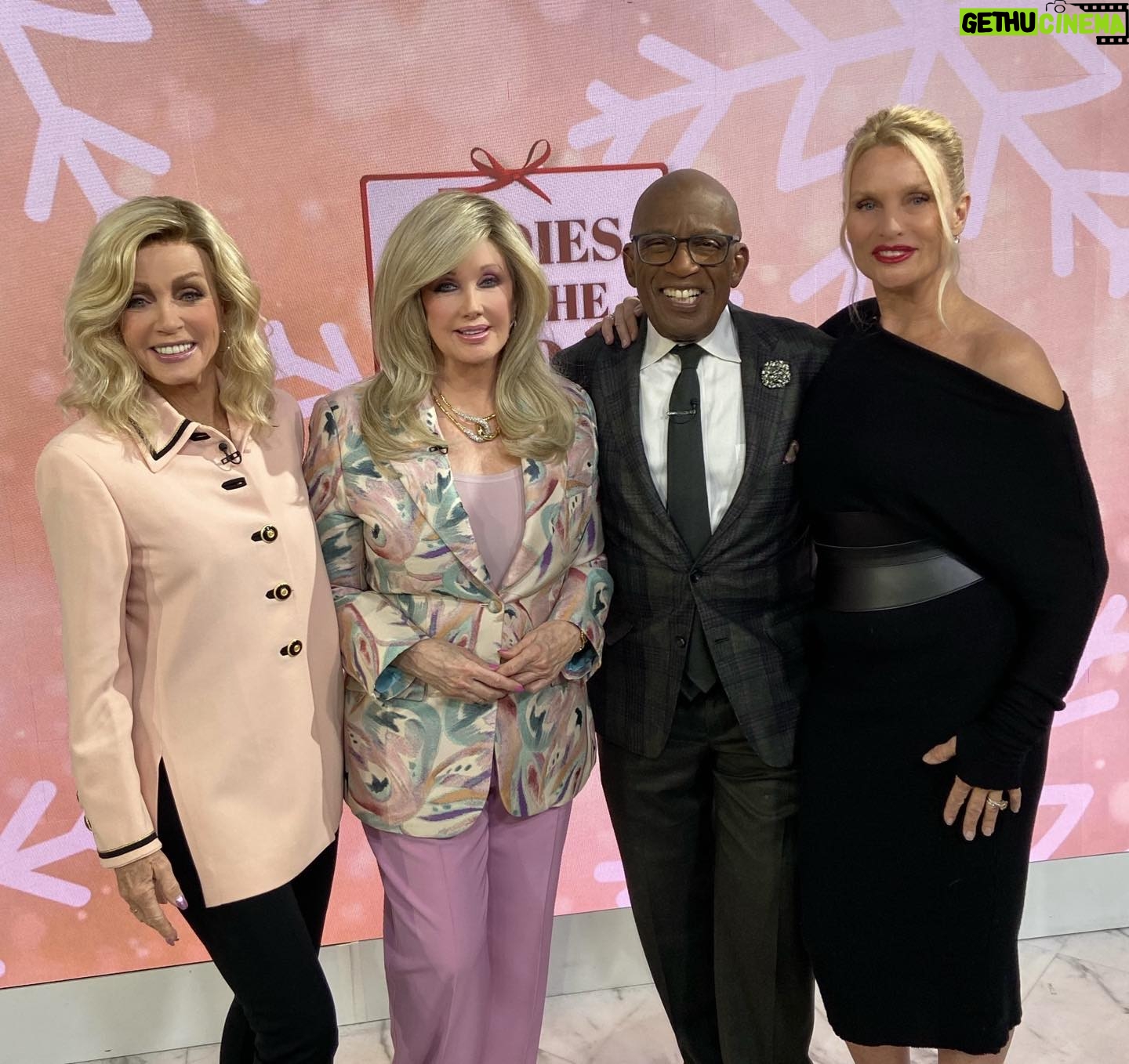 Morgan Fairchild - 1.5K Likes - Love this shot of @thedonnamills @alroker Nicolette Sheridan and me during our foray to @todayshow last week for #LadiesOfThe80s #ADivasChristmas on @lifetimetv. Al is the nicest guy! #HappyHolidays #MerryChristmas #HolidayFun Sending Love To You All💗🎉💗🎄💗🎅🏻💗🦌💗🎉💗🎄💗🎅🏻💗🎉