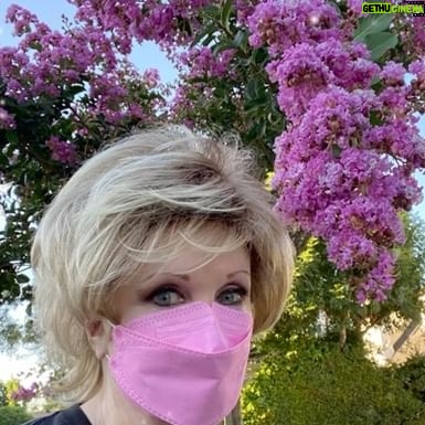 Morgan Fairchild - 1.1K Likes - #OnMyWalk (last one in LA before flying to #KC) with #CrapeMyrtles, which I haven’t seen here yet. Been 107 here, so bit hot to walk! Rehearsals for Always a Bridesmaid going great! Check @newtheatrekc! #MaskUp #BeKind Sending Love To You All💗🌷💗🎉💗🌷💗🎉💗🌷💗🎉🌷💗🎉🌷💗🌷💗🎉💗🌷