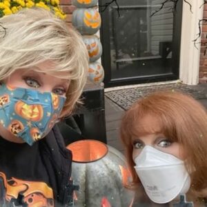 Morgan Fairchild Instagram - #OnMyWalk with sister @cathrynhartt to major #JackOLanterns! They seem friendly, but you never know! Thank God I have Cathryn to protect me! And a late #HappyBirthday to her!🎉🎂🎉#Pumpkins #Boo #HappyHalloween #HalloweenIsComing #Witches #BeKind Sending Love To You All🎃🐈‍⬛🎃☠️🎃🧛🎃👻🎃🦇🎃💀🎃🐈‍⬛🎃☠️🎃🧛🎃👻🎃🦇🎃💀🎃🐈‍⬛🎃☠️🎃🧛🎃👻🎃🦇🎃💀🎃🐈‍⬛🎃☠️🎃🧛🎃