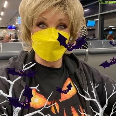 Morgan Fairchild - 802 Likes - #OnMyWalk to airport at this ungodly hour and still cannot escape the #Halloween #Monsters! #Bats! Oh My! And one even seems to be inside me! EEEEK! #Boo #HalloweenIsComing #HappyHalloween #Ghouls #Scary #BeKind Sending Love To You All🎃🐈⬛🎃☠️🎃🧙♀️🎃👻🎃🦇🎃🧛🎃🐈⬛🎃☠️🎃🧙♀️🎃👻🎃🦇🎃🧛🎃🐈⬛🎃☠️🎃🧙♀️🎃👻🎃🦇🎃🧛🎃🐈⬛🎃☠️🎃🧙♀️🎃