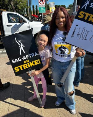 Mykal-Michelle Harris Instagram - United we stand 2023 #solidarity #unionstrong #sagstrike #kimraisingkim #ravenshome