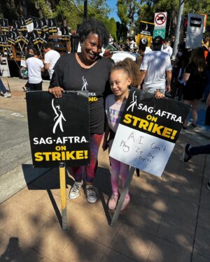 Mykal-Michelle Harris Instagram - United we stand 2023 #solidarity #unionstrong #sagstrike #kimraisingkim #ravenshome