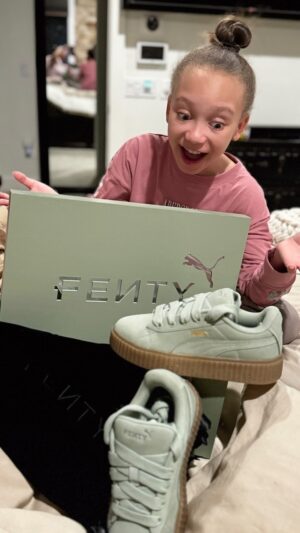 Mykal-Michelle Harris Instagram - Omgggggg. I found love!!!! Look at these beauties!!! THEY ARE AMAZING!!! Yall — run out and grab these kicks when u can! Thank you @puma #FentyxPuma #CreeperPhatty #rihanna and everyone at @housewithapool 🙏🏽🙏🏽🫶🏽🫶🏽. #puma #kicks #kicksoftheday #disney #disneykid #disneychannel #disneyjr #kimraisingkim #ariel #littlemermaid #ravenshome