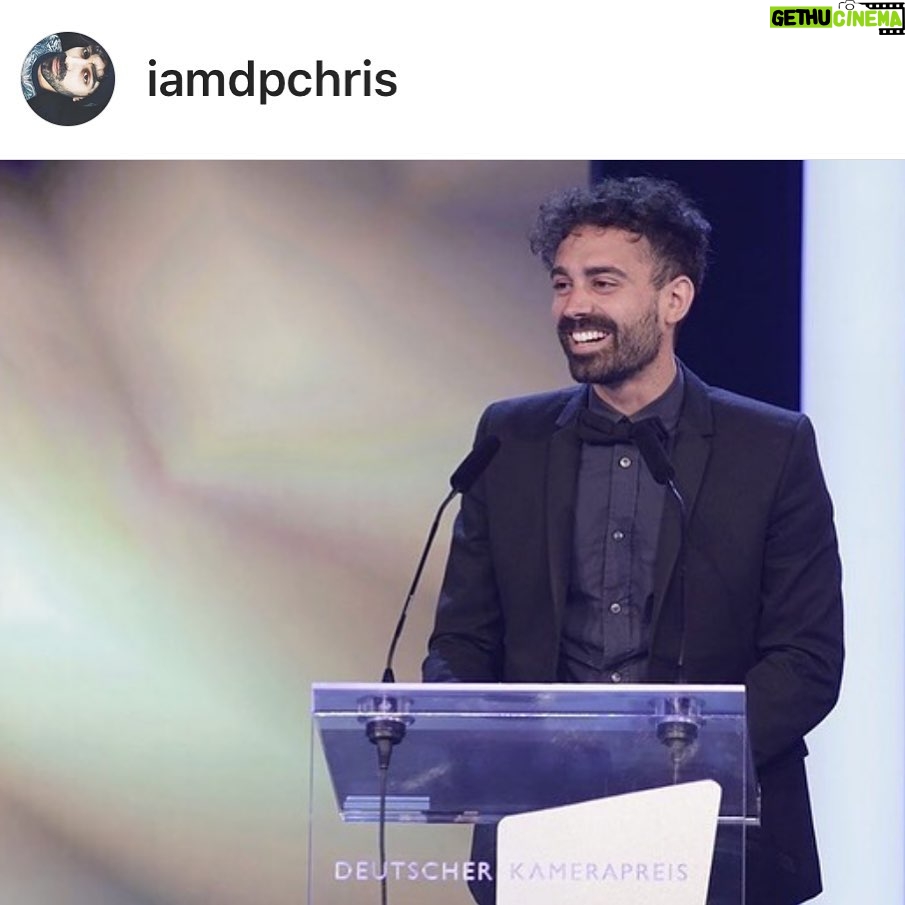 Nadine Labaki Instagram - My beautiful young handsome overly talented cinematographer @iamdpchris receiving an award yesterday for best German cinematography ! I m proud of you my Chris ! Thank you for being such a beautiful strong humble talented passionate smart devoted and extremely « flexible » human being ! #Capernaum wouldn’t be the same without you ! I love you with all my heart ❤️ @capharnaumthefilm