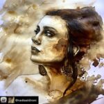 Nadine Labaki Instagram – Thank you @nadiaaldirani ❤️ Repost from @nadiaaldirani using @RepostRegramApp – Nadine Labaki ⭐️
__________________
Painted with coffee 
#art #painting #lebanon #nadinelabaki