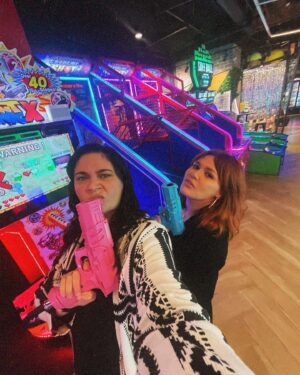 Nakkiah Lui Instagram - when you try and a be a baddie but can barely make it through seance and then go to timezone to stop being scared 😱