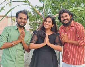 Nandhini Madesh Instagram - Advance Pongal wishes from me and cutieees @vivek_m_bs @adhirchi_arun 💕💕 Romba naal aachu nanga photo eduthu adhan odane post 🤎🤎 #ivalnandhini #adhrichiarun #kuttymoonjivivek #friends #brothers #pongal