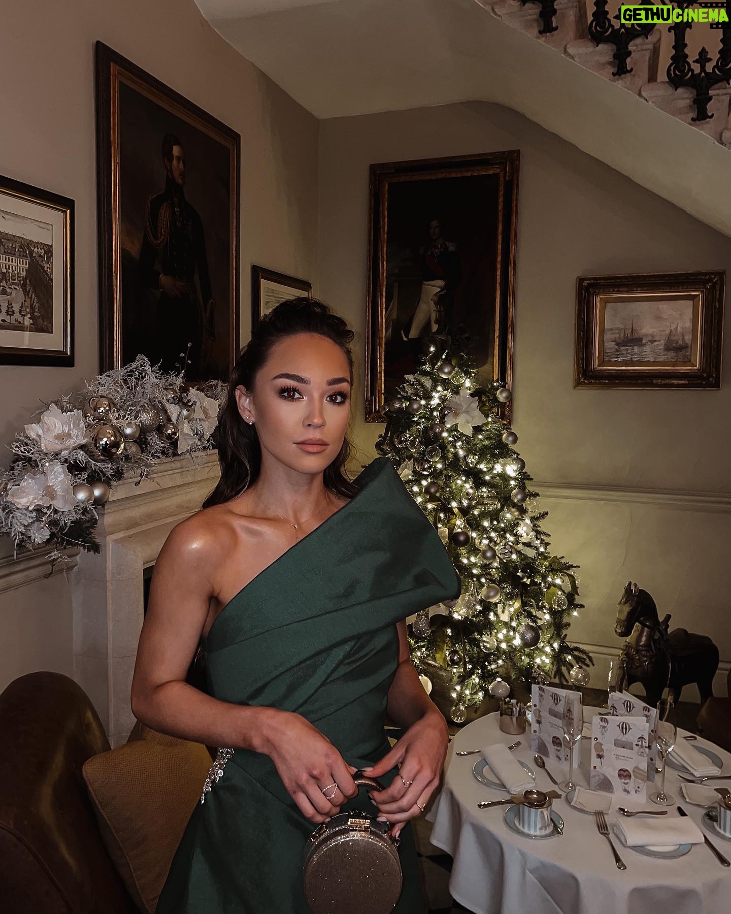 Naomi J. Ogawa Instagram - Iโm not a huge Christmas girl but hereโs me next to a tree ๐( trying to tone down the grinch vibes) Merry Christmas ya filthy animals ๐