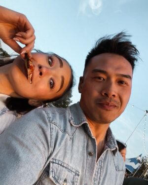 Naomi J. Ogawa Instagram - Happy 1 year anniversary baby! Let's order takeout and be in bed by 10 p.m cause that’s how we roll.. Thank you for being weird and silly with me 🩷 more laughter to come..