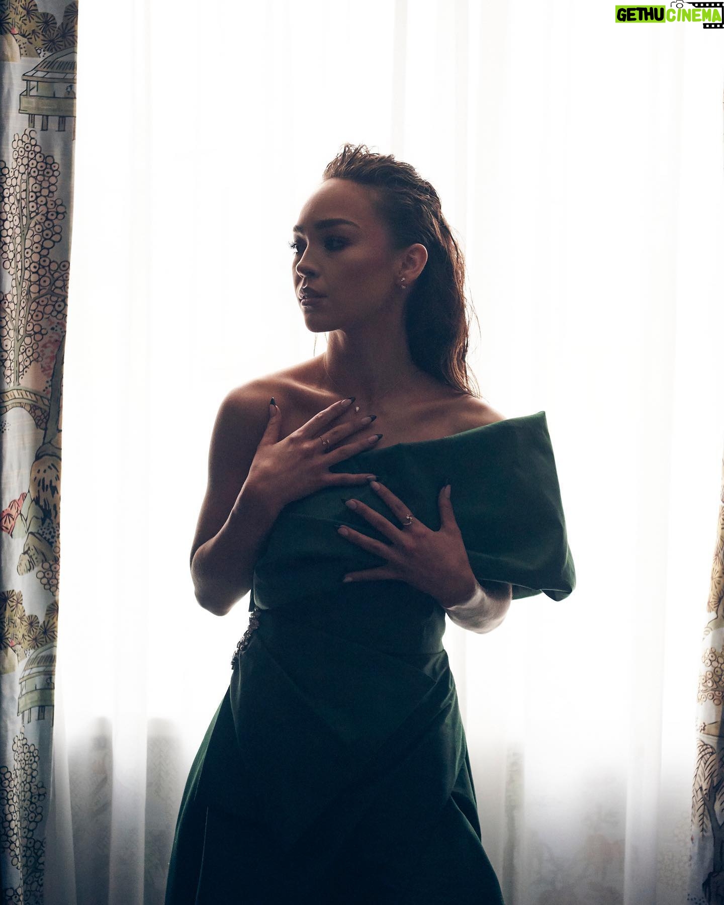 Naomi J. Ogawa Instagram - Thank you @bazaaruk for ‘getting ready with me’ for my first #britishfashionawards. I would also love to thank @matilde.jewellery for a truly magical night 🤍 Dream team: Makeup: @busterknight Hair: @adamcookehair Stylist: @sarahroseharrison @dionnebrighton Photographer: @mrbertiewatson Wearing Dress: @rachelgilbertau Shoes: @jimmychoo Bag: @aspinaloflondon Jewellery: @matilde.jewellery