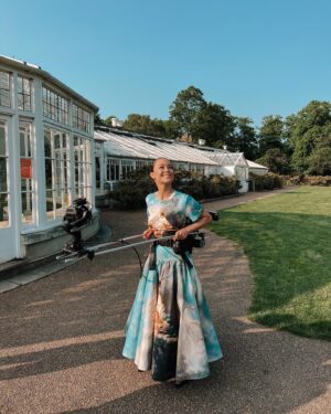 Naomi J. Ogawa Instagram - Behind the scenes 🎬  of the @britishvogue  X @roberto_cavalli shoot 🩵