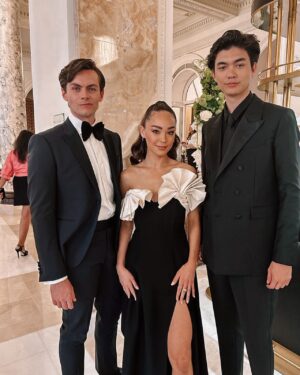 Naomi J. Ogawa Instagram - I’m still not over this trip! I had the best time 🤍 
Thank you!

@condenasttraveller @ihghotels 
@carltoncannes @itch_media @festivaldecannes 

And thank you to the dream team.. 
Stylist- @styledbysrh 
Hair- @themanestyle 
Makeup- @emmaobyrne 

Wearing: 
Dress @rachelgilbertau 
Jewellery, @matilde.jewellery 
Shoes, @magdabutrym 
Bag, @mae_cassidy 

A special thank you to… 🤍 
@willfarmer1991 @pinnaclepruk
