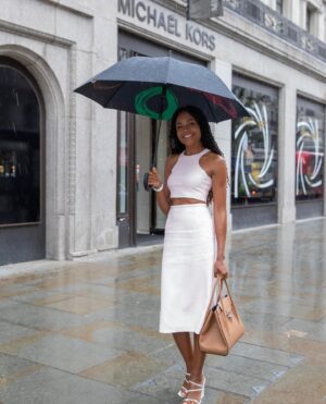 Naomie Harris Instagram - What a whirlwind the last 48 hours have been! Flew to London to visit the Regents Street flagship @michaelkors store, and help with the launch of the fabulous #mkcx007 Bancroft bag! Then stopped by the pop up @omega store at the Burlington Arcade to preview the latest collection of Bond related watches! A quick outfit change and onto the red carpet for the Bond premiere! Followed by a few hours sleep and back on a plane to Spain to continue filming! Mental! But soooo much fun! Thank you @michaelkors for the stunning outfits, and thank you @omega for always providing the perfect accessory for any outfit!! Photographer credits: @mikemarslandphotos @johnallenphillipsphoto