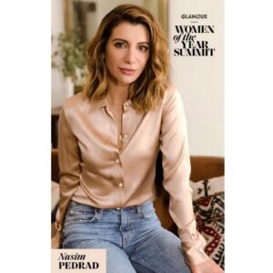 Nasim Pedrad Instagram - Me and my tasteful silk shirt are thrilled to be hosting this year’s #GlamourWOTY Summit. V excited to spend the day with so many incredible and inspiring women 🔥🌼💪Link in bio