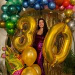 Natacha Karam Instagram - Life lately has been just lovely ❤️ I’ll never forget my 30th bday, what an epic week we had. My friends and family went above and beyond to make me feel loved and special 🥹. A favourite moment was my fan club showing up with T-shirts to set on the day😭 Also, they made the balloon arch themselves, I mean come onnnnn, talk about a labour of love. Aaaaanyway.. that’s the end of birthday posts till next year 😅