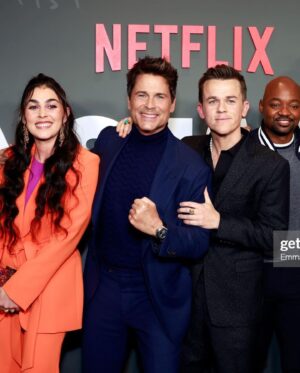 Natacha Karam Instagram - @roblowe & @johnnylowe new Netflix show ‘Unstable’ is so good!! What a nice opportunity to get out with the cast and support. I love my job and I love my friends ✨